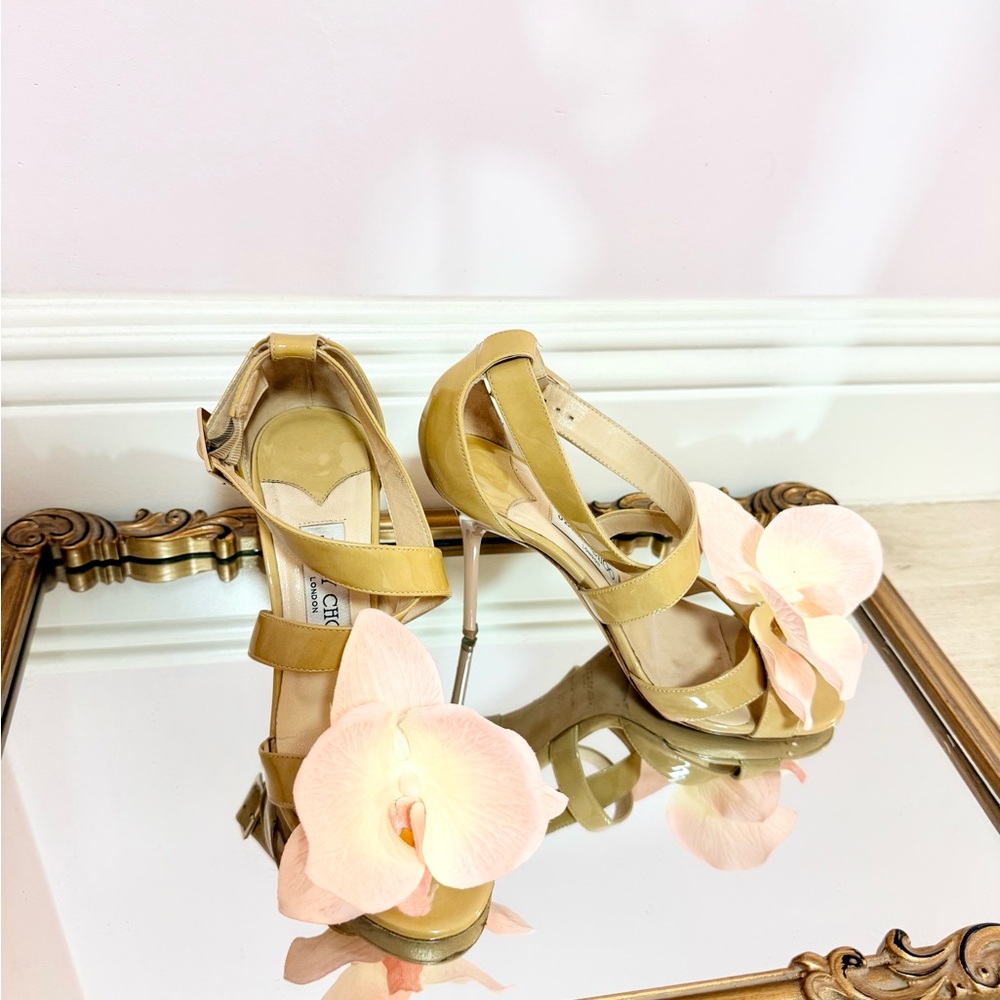 Jimmy Choo flower Orchid  Heels shoes pumps sandals 5.5-6 36 Y2K Carrie Bradshaw